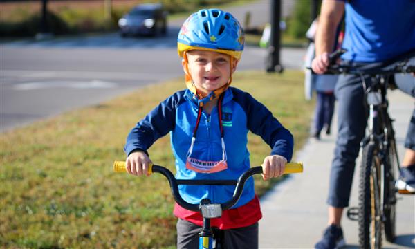 Students walk to school